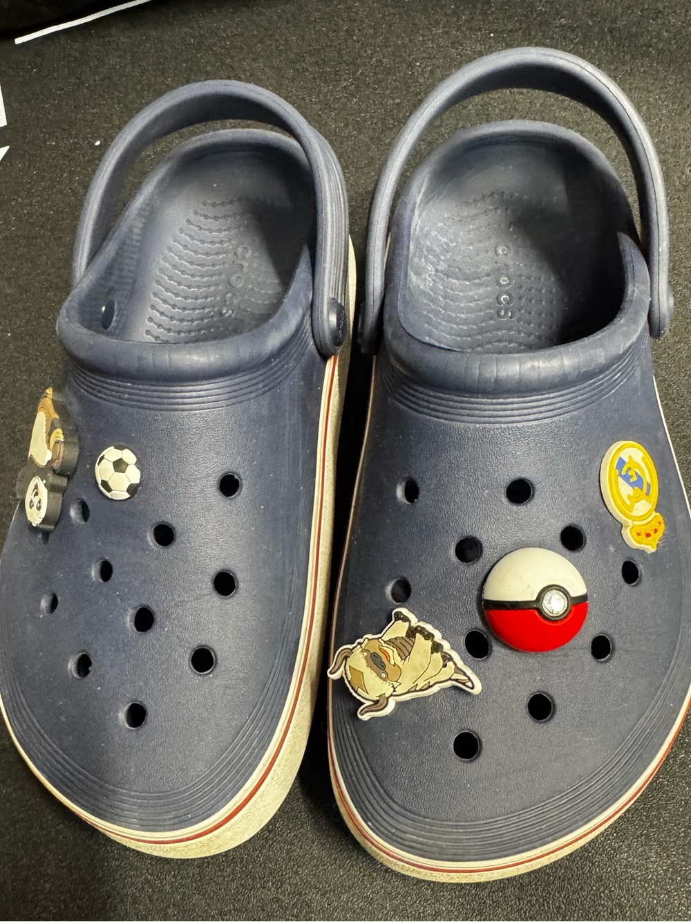 CROCS Kids Navy Blue Clog Sandals with Charms
